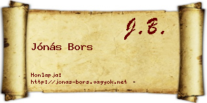 Jónás Bors névjegykártya