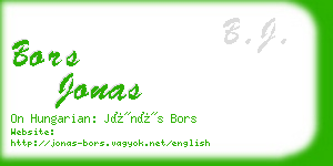 bors jonas business card